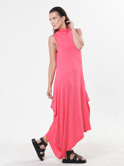 Sleeveless Cotton Dress In Pink