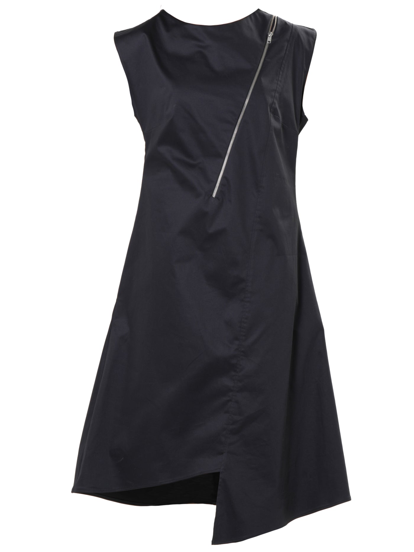 Midi Zipper Dress In Black