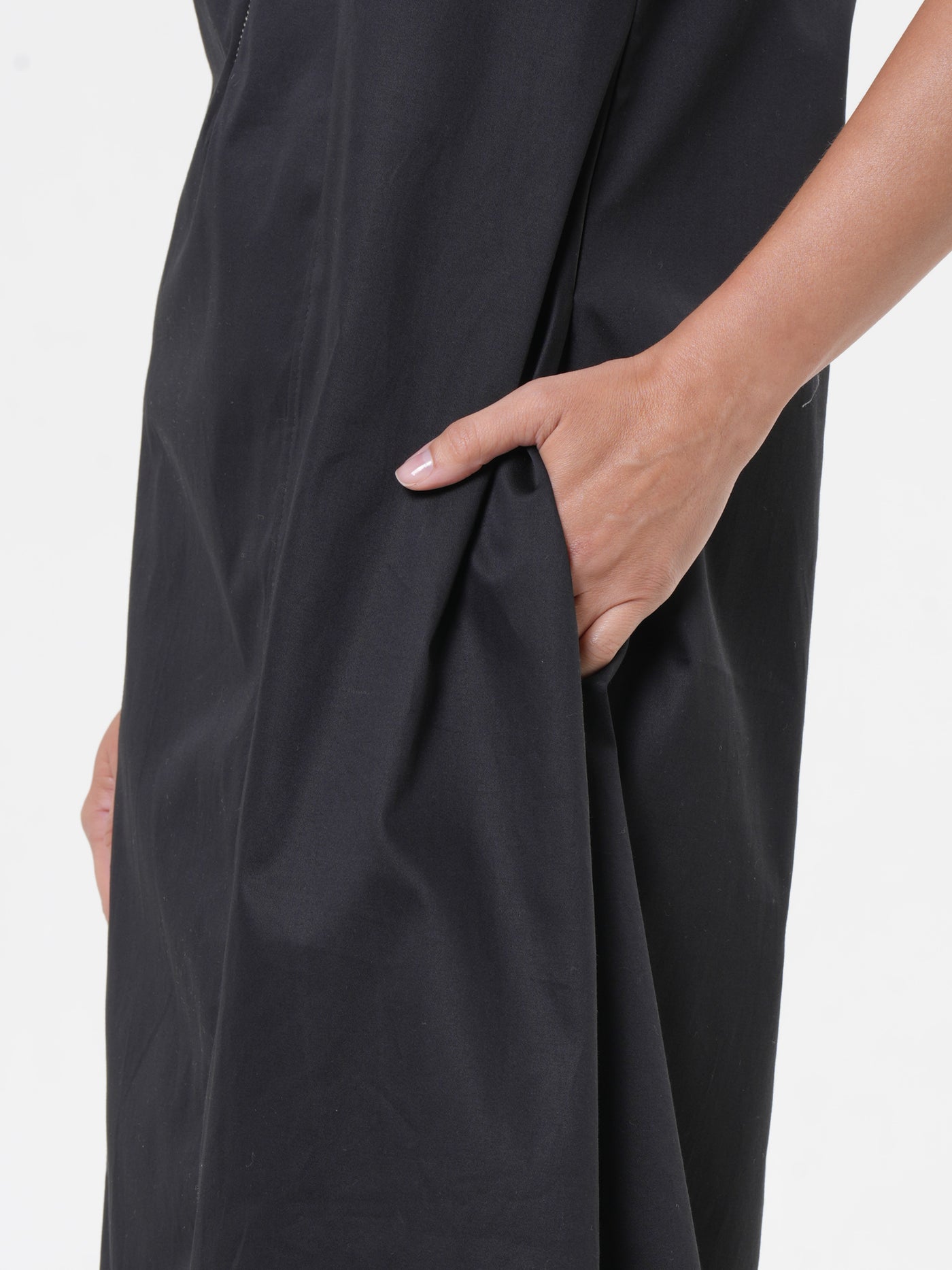 Midi Zipper Dress In Black