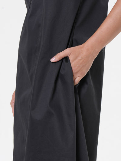 Midi Zipper Dress In Black