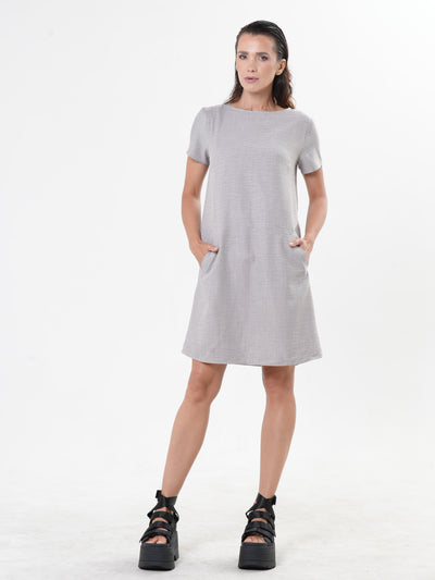 Mini Shift Dress In Gray