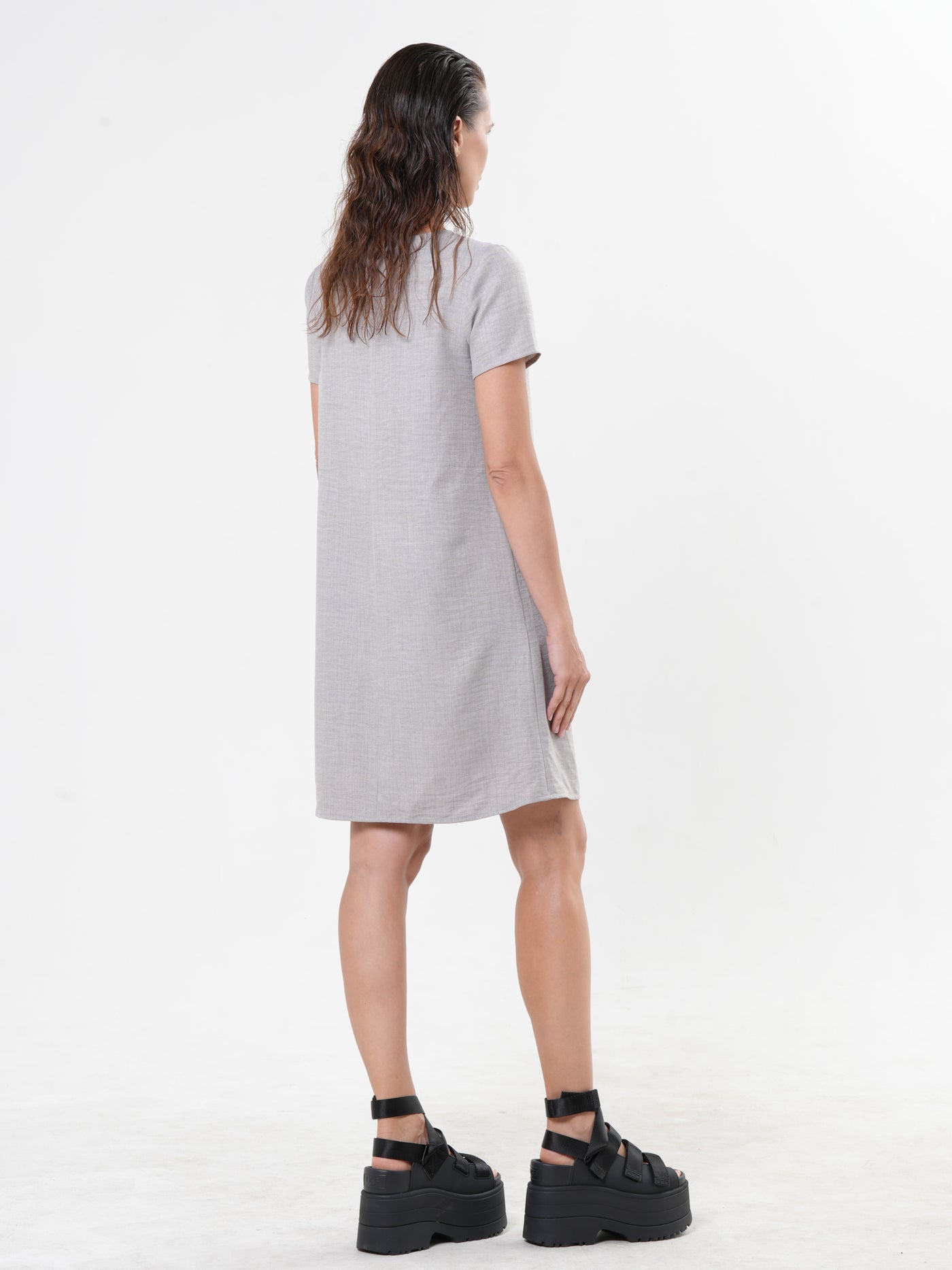 Mini Shift Dress In Gray