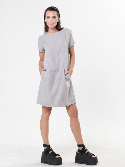 Mini Shift Dress In Gray