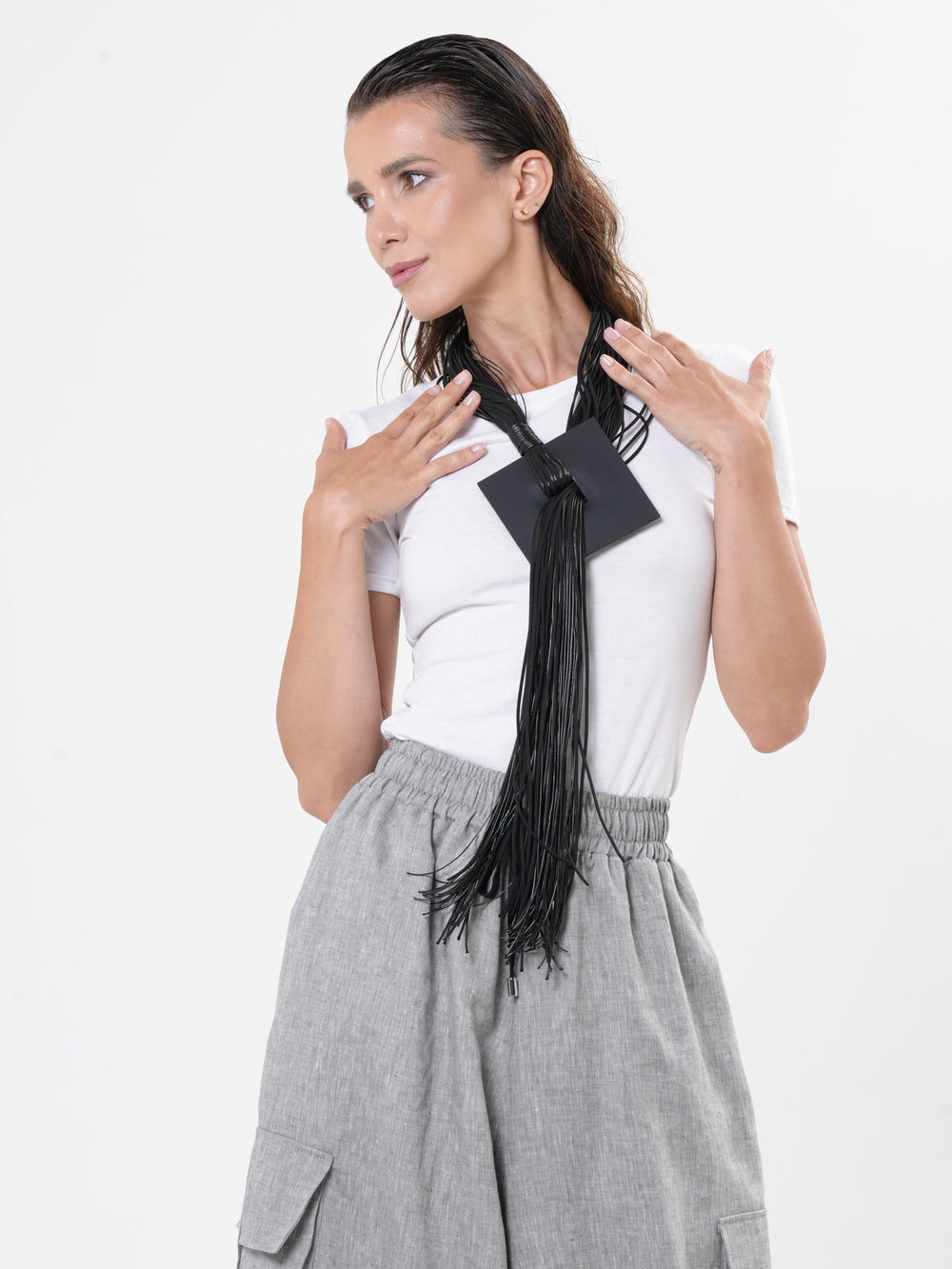 Extravagant Leather Fringe Necklace