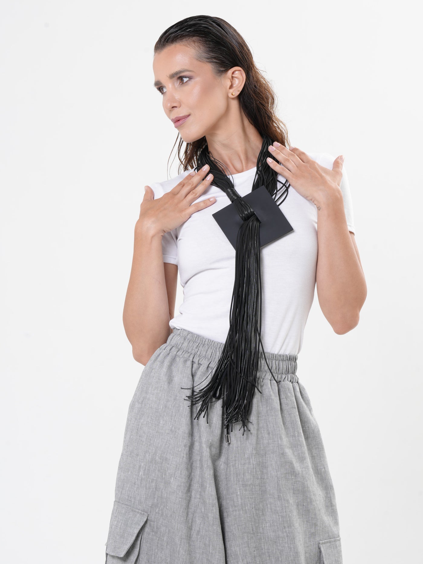 Extravagant Leather Fringe Necklace