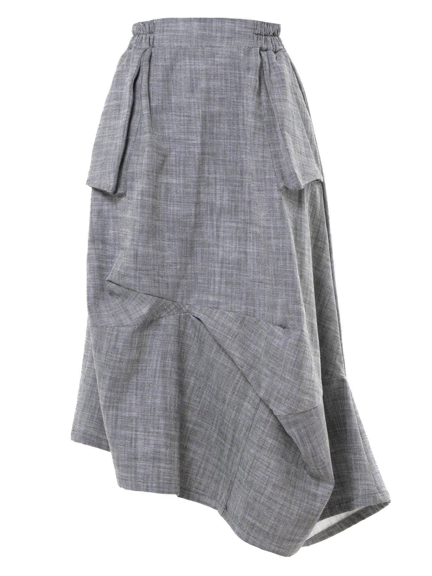 Denim Skirt with Draped Details In Gray