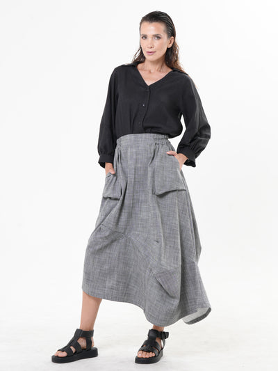 Oversize Linen Short Top in Black