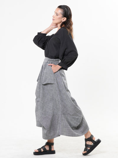 Oversize Linen Short Top in Black