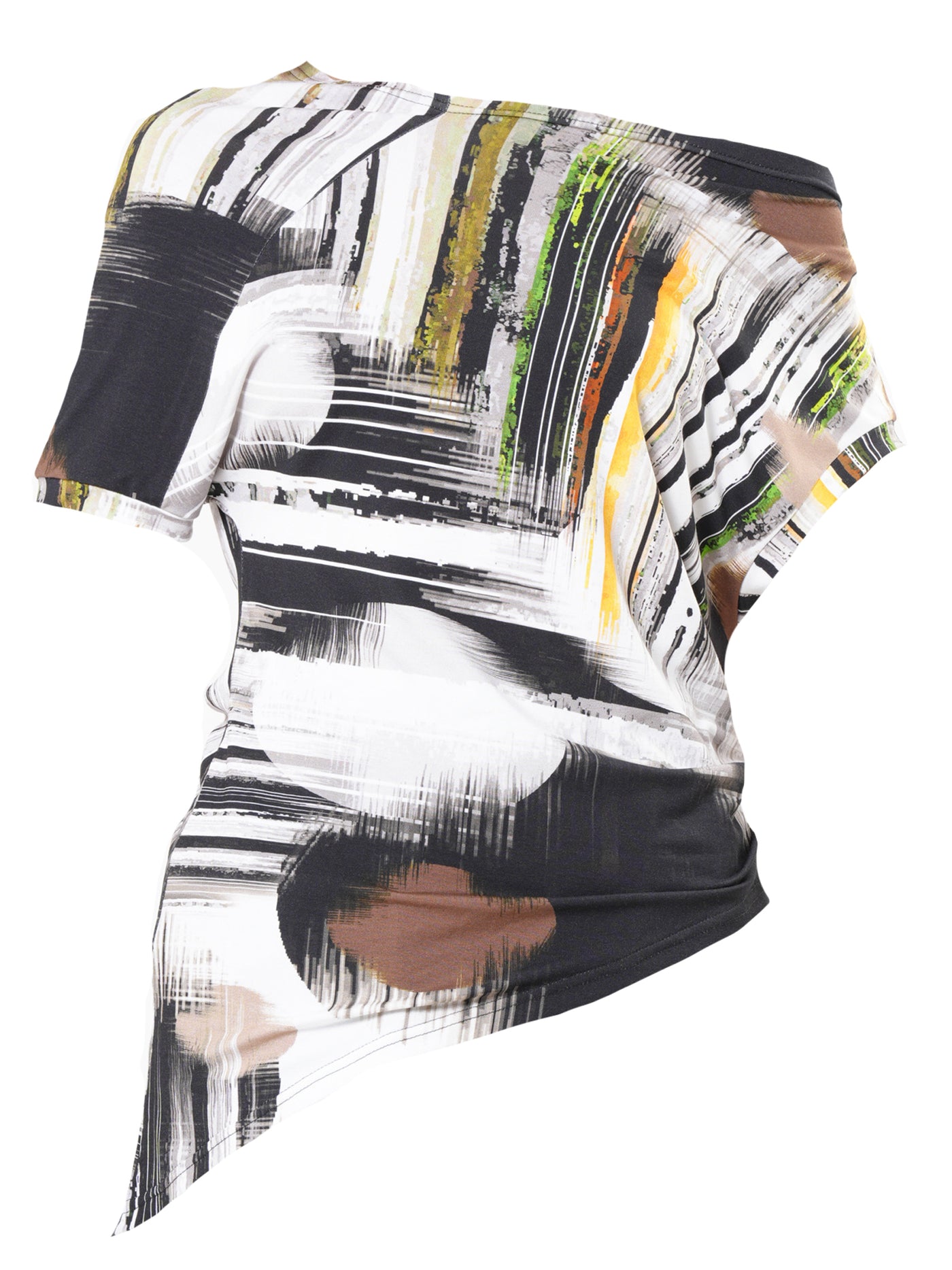 Asymmetric Cotton Top With Abstract Print
