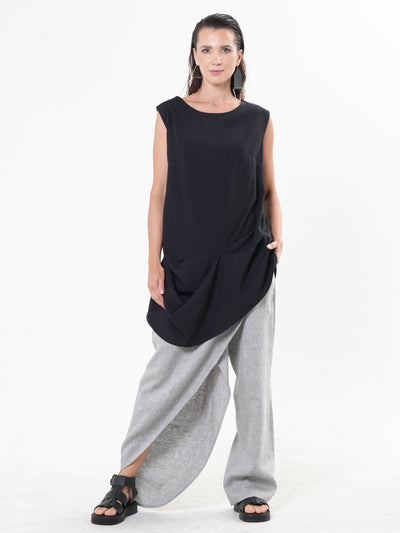 Draped Asymmetric Tunic Top