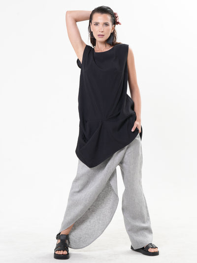 Draped Asymmetric Tunic Top
