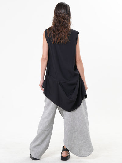 Draped Asymmetric Tunic Top