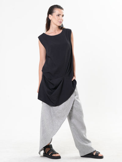 Draped Asymmetric Tunic Top