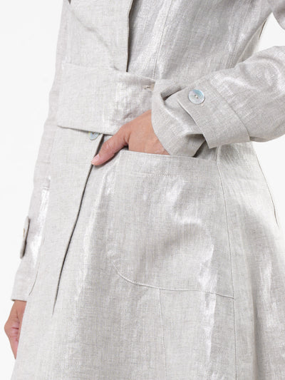 Avant Garde Linen Coat in Silver