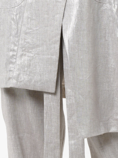 Avant Garde Linen Coat in Silver