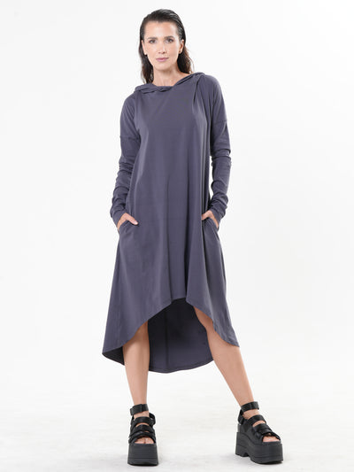 Midi Hooded Cotton Dress