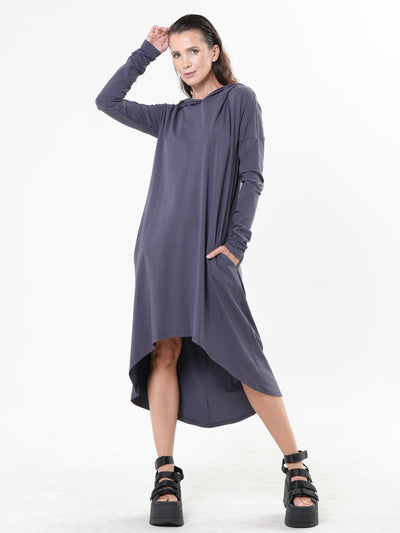 Midi Hooded Cotton Dress