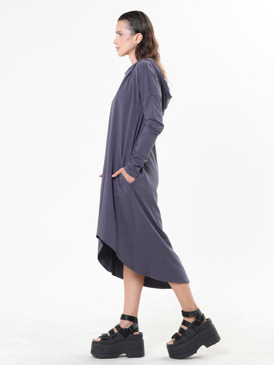 Midi Hooded Cotton Dress