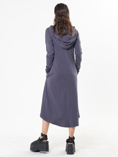 Midi Hooded Cotton Dress