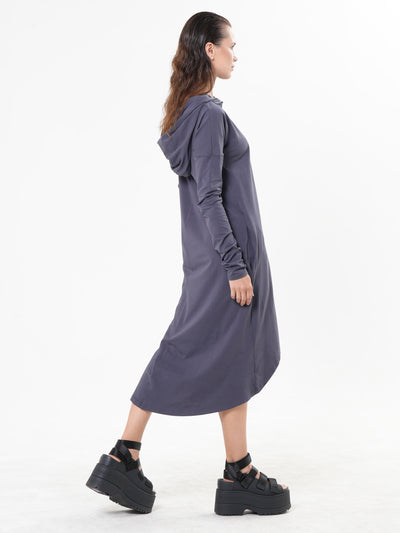 Midi Hooded Cotton Dress