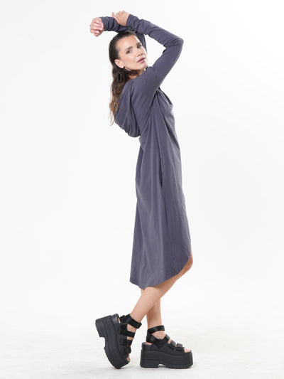 Midi Hooded Cotton Dress