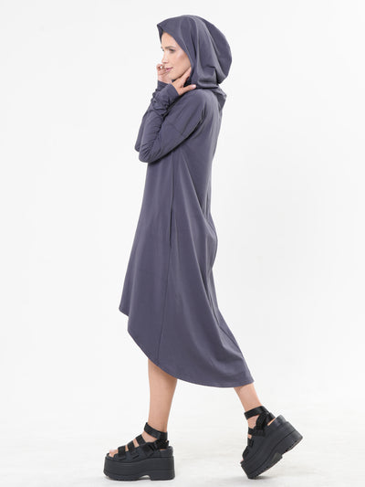 Midi Hooded Cotton Dress