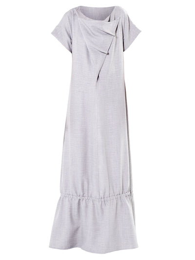 Short Sleeve Maxi Dress In Gray