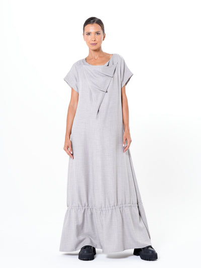 Short Sleeve Maxi Dress In Gray