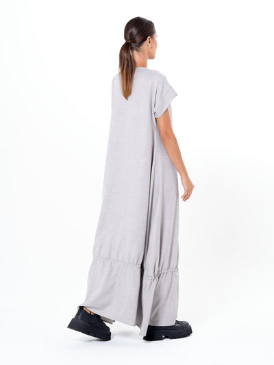 Short Sleeve Maxi Dress In Gray