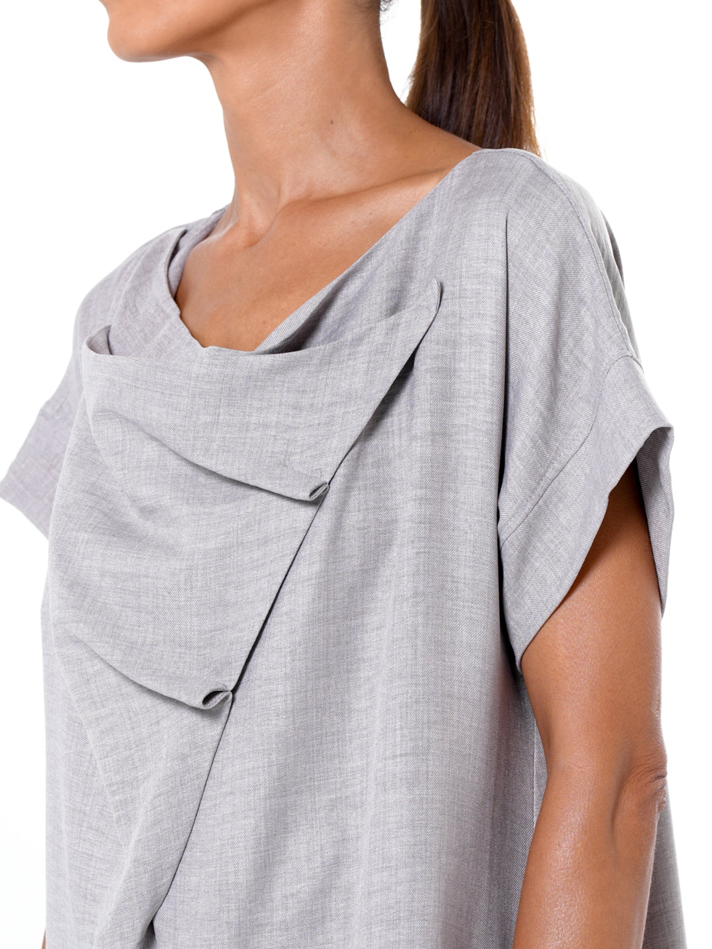 Short Sleeve Maxi Dress In Gray