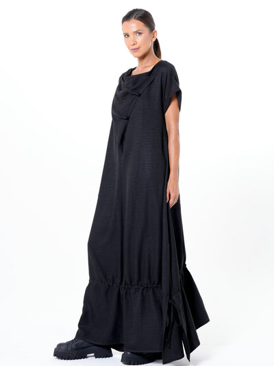 Short Sleeve Maxi Dress In Black