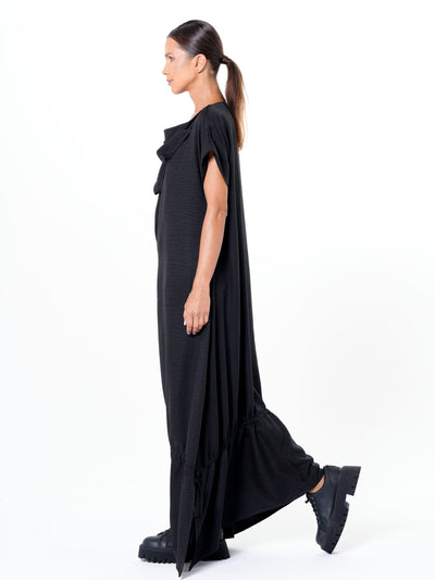 Short Sleeve Maxi Dress In Black