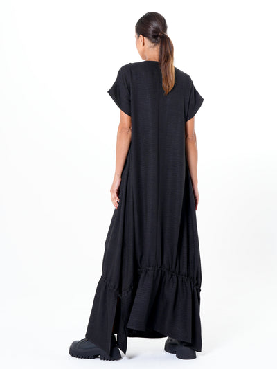 Short Sleeve Maxi Dress In Black