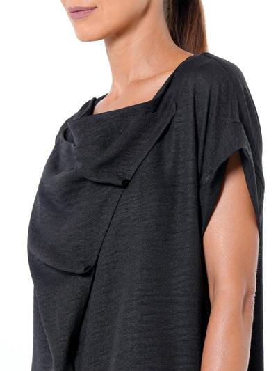Short Sleeve Maxi Dress In Black