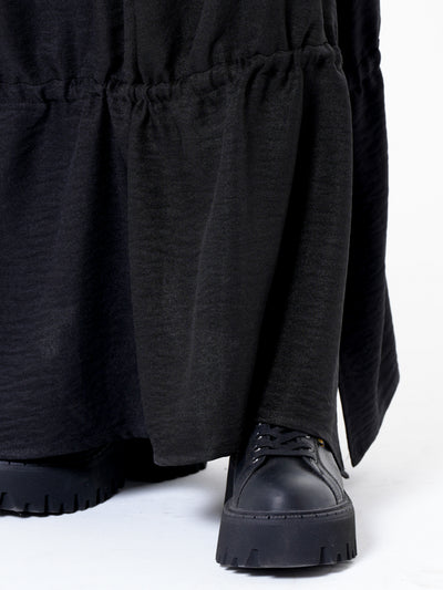 Short Sleeve Maxi Dress In Black