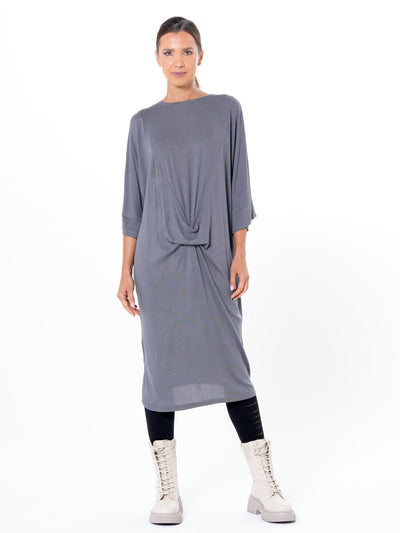 Oversize Midi Dress In Gray
