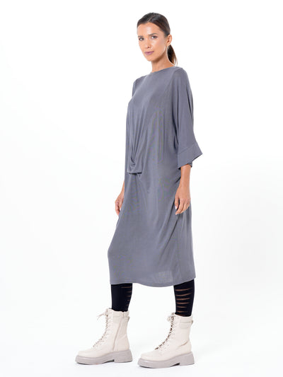 Oversize Midi Dress In Gray