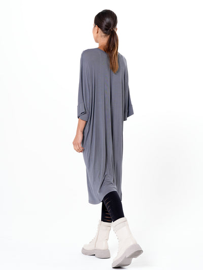 Oversize Midi Dress In Gray