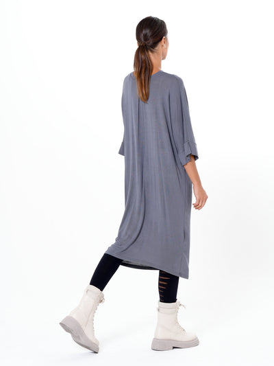 Oversize Midi Dress In Gray