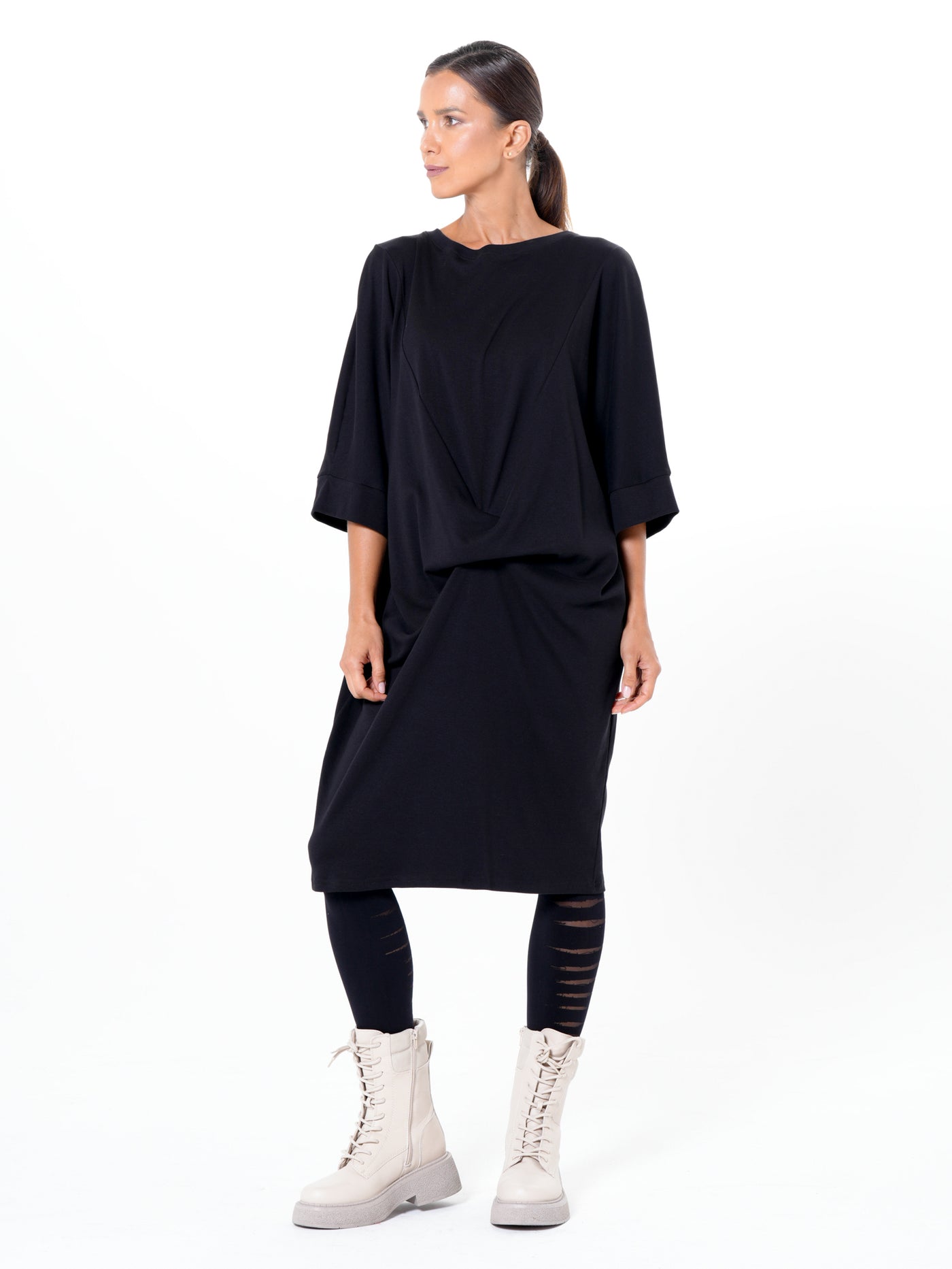 Oversize Midi Dress In Black