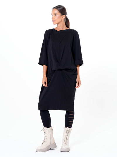 Oversize Midi Dress In Black