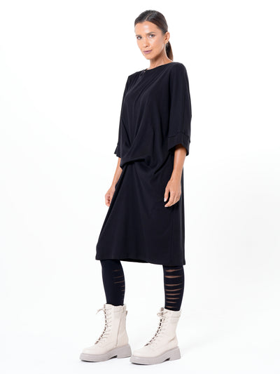 Oversize Midi Dress In Black
