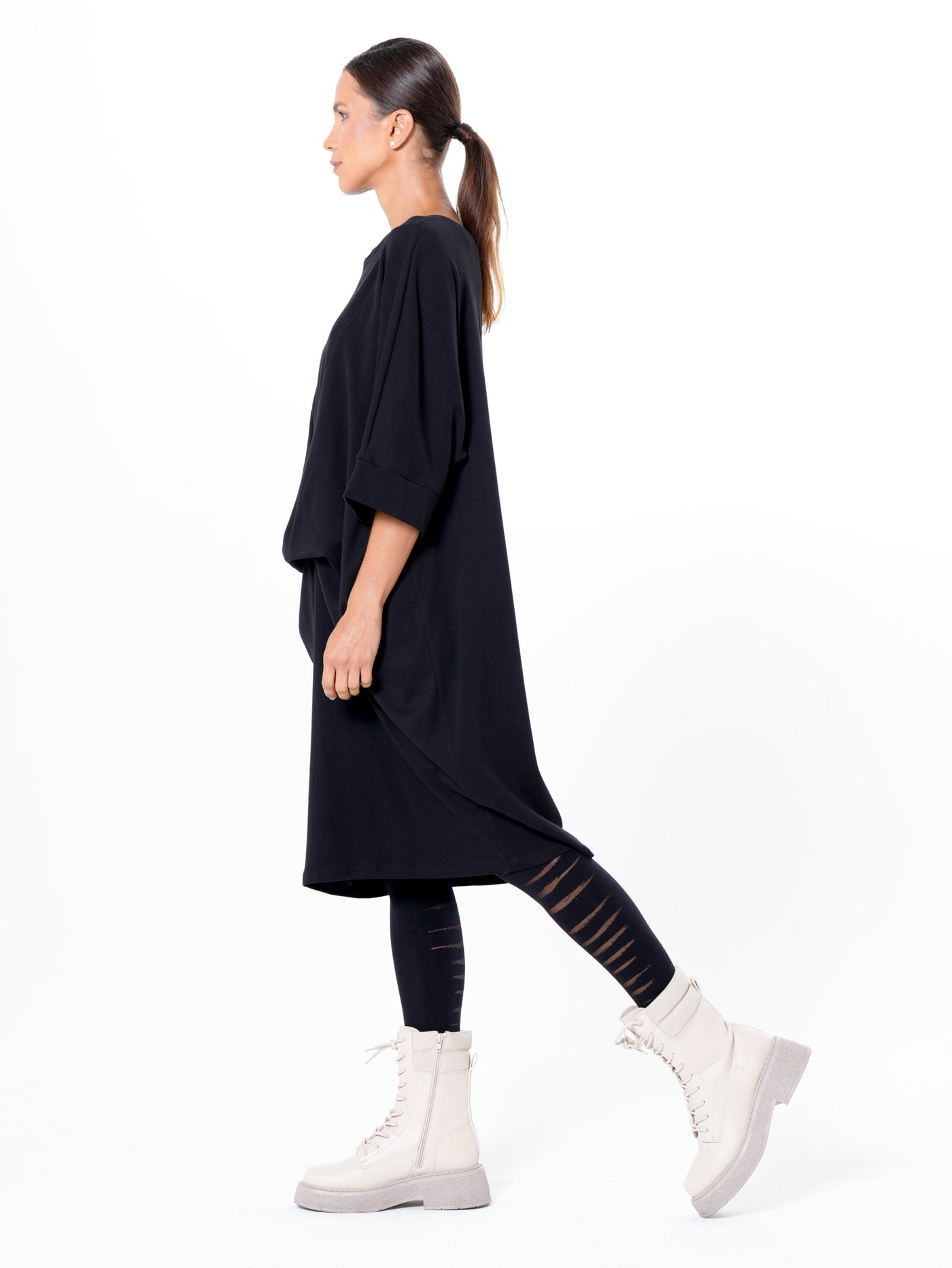 Oversize Midi Dress In Black