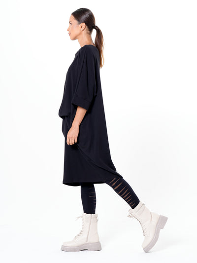 Oversize Midi Dress In Black