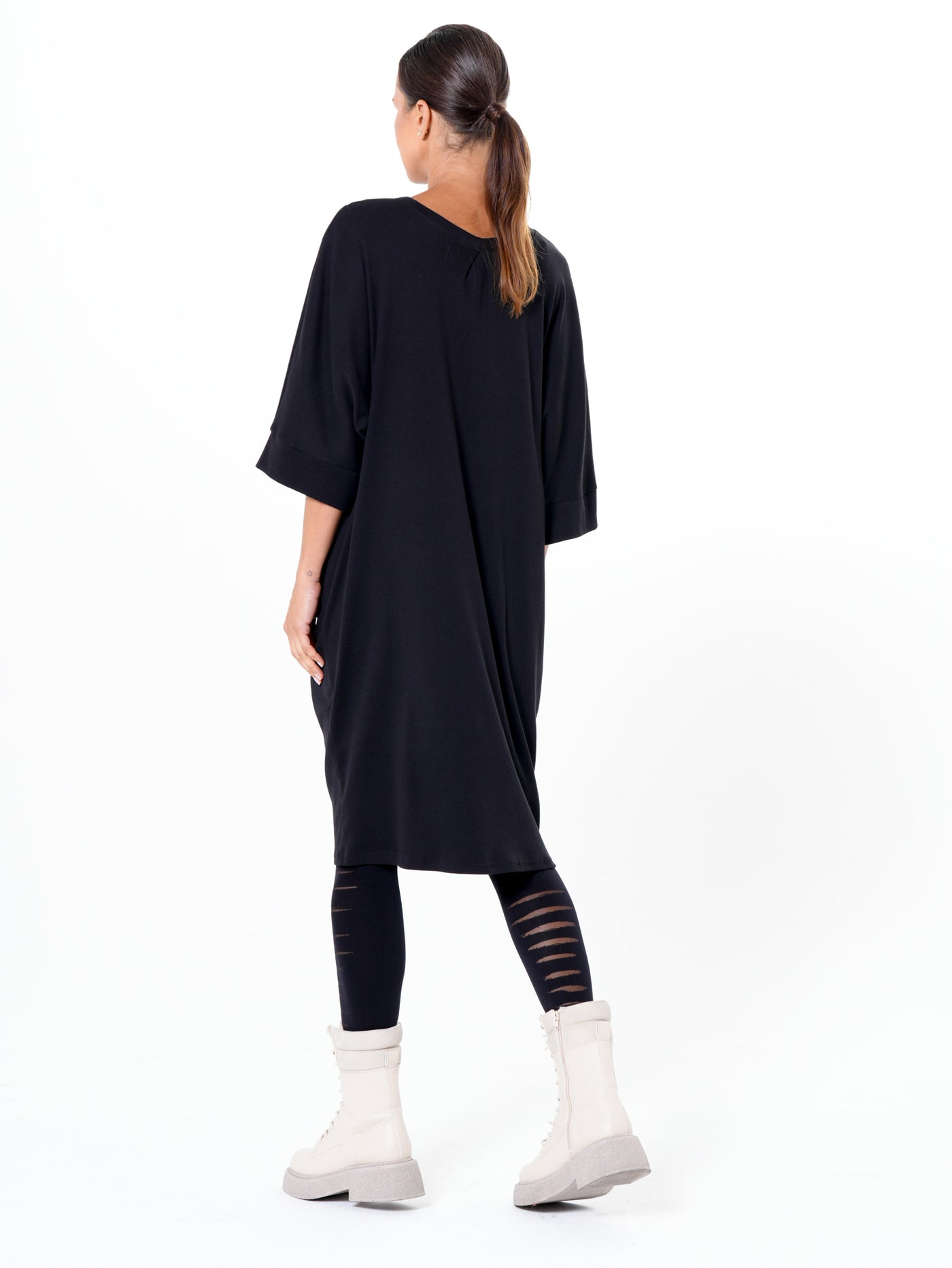 Oversize Midi Dress In Black