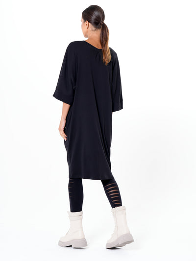 Oversize Midi Dress In Black
