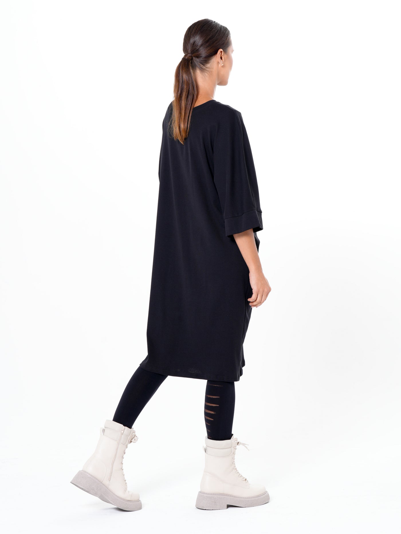 Oversize Midi Dress In Black