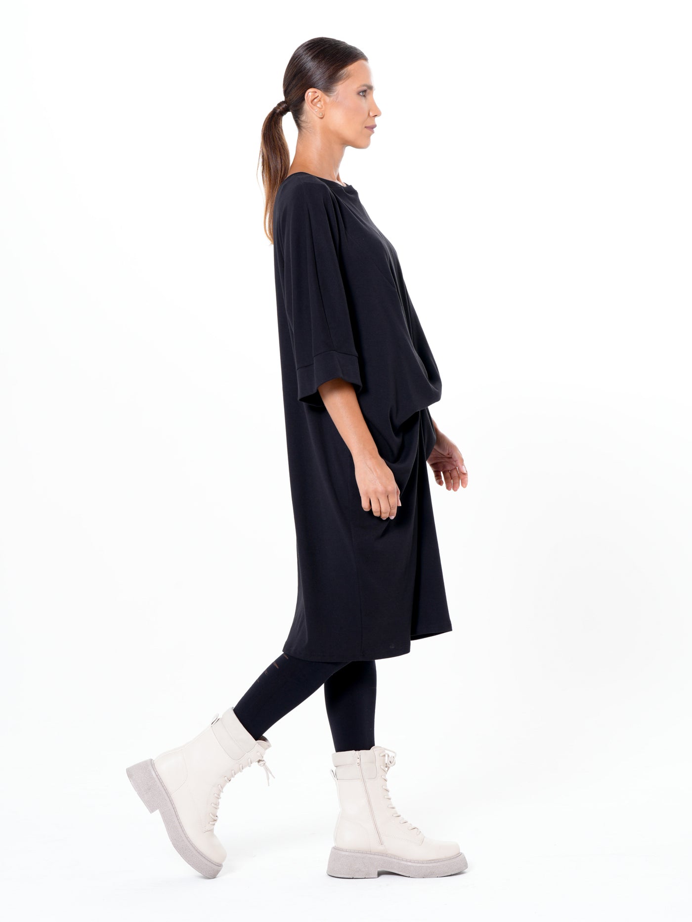 Oversize Midi Dress In Black
