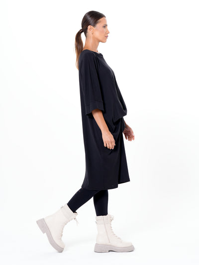 Oversize Midi Dress In Black