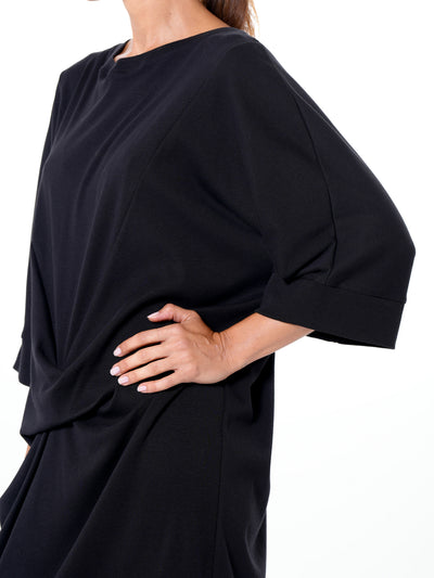 Oversize Midi Dress In Black
